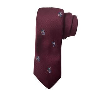 Rare Vintage Disney Mickey Mouse Golf Tie | Slim Burgundy Silk, USA, Cervantes